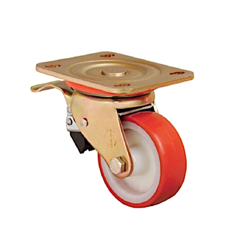 Колесо сверхмощное поворотное с тормозом ED01-ZBP-100-F 100мм купить в Москве с доставкой по всей России | ProtosMarket.ru