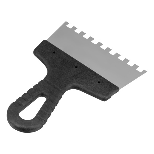 Шпатель из нержавеющей стали, 150 мм, зуб 8 х 8 мм, пластмассовая ручка Сибртех купить в Москве с доставкой по всей России | ProtosMarket.ru