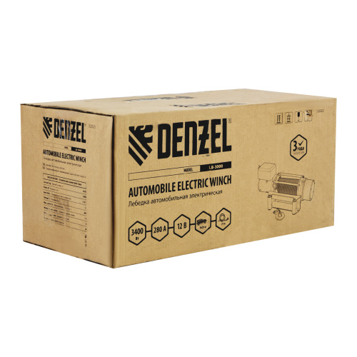 Лебедка автомобильная электрическая LB-3000.3.6 т, 3.4 кВт, 12 В Denzel по ценам производителя в Казани с доставкой по всей России