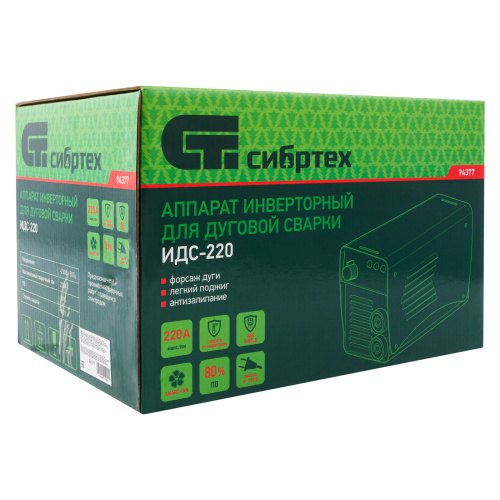 Аппарат инверторный дуговой сварки ИДС-220, 220 А, ПВ 80%, диаметр электрода 1.6-5 мм Сибртех купить в Москве с доставкой по всей России | ProtosMarket.ru