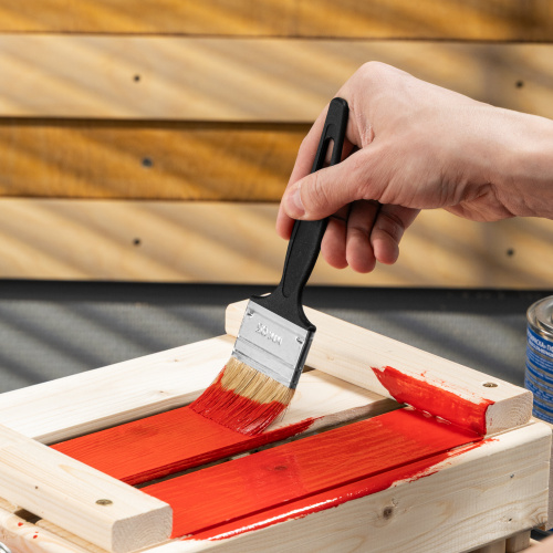 Кисть флейцевая "Стандарт", 50 х 6 мм, натуральная щетина, пластиковая ручка Сибртех купить в Москве с доставкой по всей России | ProtosMarket.ru