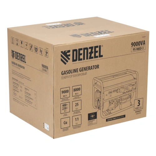 Генератор бензиновый PS 90 ED-3, 9.0 кВт, переключение режима 230 В/400 В, 25 л, электростартер Denzel купить в Москве с доставкой по всей России | ProtosMarket.ru