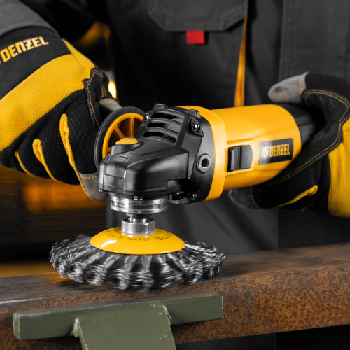 Щетка для УШМ, 125 мм, "Тарелка", крученая нержавеющая проволока 0.5 мм, М14 Denzel по ценам производителя в Казани с доставкой по всей России