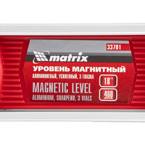 Уровень магнитный, 460 мм, 3 глазка Matrix по ценам производителя в Казани с доставкой по всей России