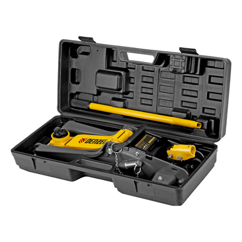 Домкрат гидравлический подкатной с фиксатором, 2,5 т,  85-385 мм, в пласт. кейсе Denzel по ценам производителя в Казани с доставкой по всей России