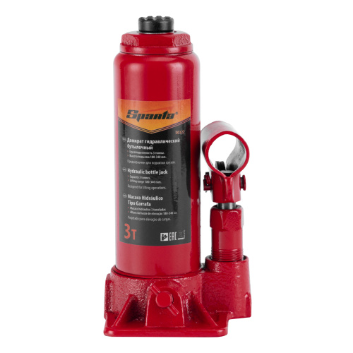 Домкрат гидравлический бутылочный, 3т, h подъема 180-340 мм Sparta купить в Москве с доставкой по всей России | ProtosMarket.ru