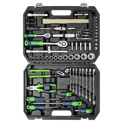 Набор инструментов, 1/2", 1/4", пластиковый кейс 76 предметов Сибртех купить в Москве с доставкой по всей России | ProtosMarket.ru