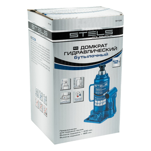 Домкрат гидравлический бутылочный, 12 т, H подъема 230-465 мм Stels купить в Москве с доставкой по всей России | ProtosMarket.ru