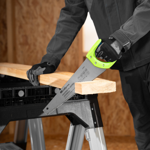 Ножовка по дереву "Зубец", 350 мм, 7-8 TPI, каленый зуб 2D, двухкомпонентная рукоятка Сибртех купить в Москве с доставкой по всей России | ProtosMarket.ru