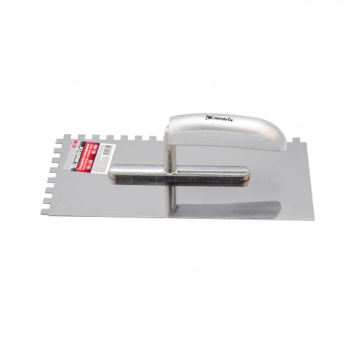 Гладилка из нержавеющей стали, 280 x 130 мм, деревянная ручка, зуб 8 x 8 мм Matrix купить в Москве с доставкой по всей России | ProtosMarket.ru