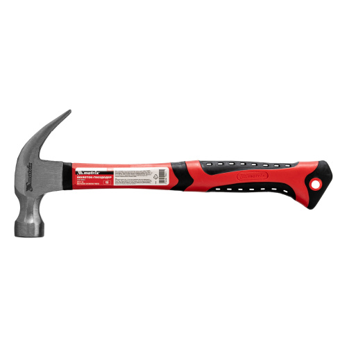 Молоток-гвоздодер, 450 г, боек 27 мм, фибергласовая обрезиненная рукоятка Matrix купить в Москве с доставкой по всей России | ProtosMarket.ru