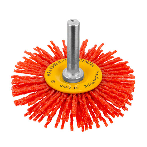 Щетка для дрели, 65 мм, Плоская, со шпилькой, нейлоновая щетина Denzel по ценам производителя в Казани с доставкой по всей России