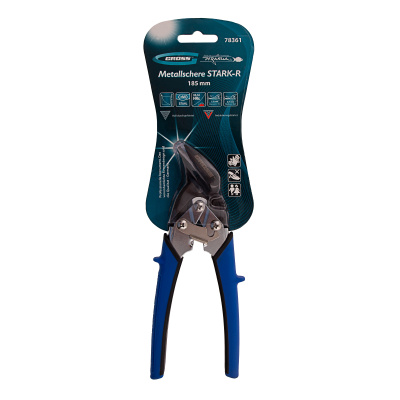 Ножницы по металлу "Piranha", 185 мм, прямой и правый рез, сталь СrM, двухкомпонентные рукоятки Gross купить в Москве с доставкой по всей России | ProtosMarket.ru