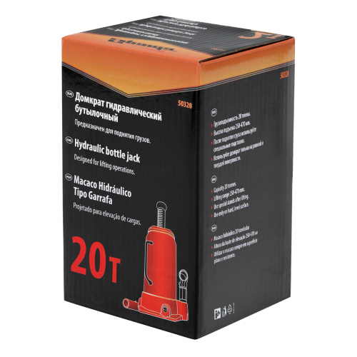Домкрат гидравлический бутылочный, 20 т, h подъема 250-470 мм Sparta купить в Москве с доставкой по всей России | ProtosMarket.ru