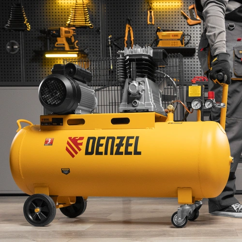 Компрессор воздушный BCI2300/100, ременный привод, 2.3 кВт, 100 литров, 400 л/мин Denzel по ценам производителя в Казани с доставкой по всей России