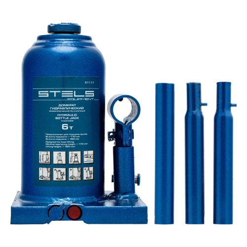 Домкрат гидравлический бутылочный телескопический, 6 т, H подъема 170-420 мм Stels купить в Москве с доставкой по всей России | ProtosMarket.ru