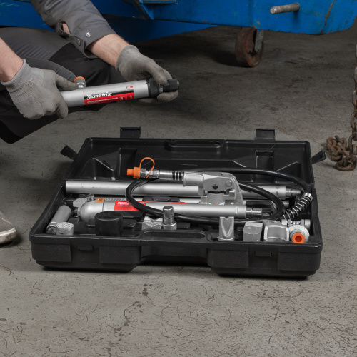 Растяжка гидравлическая, 4 т, набор из 17 предметов, 7 сменных насадок, в пластиковом кейсе Matrix купить в Москве с доставкой по всей России | ProtosMarket.ru