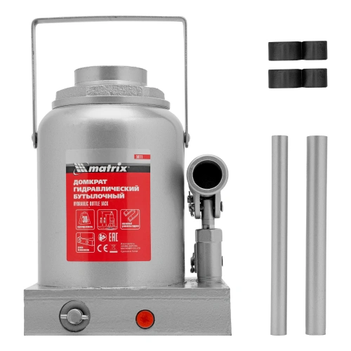 Домкрат гидравлический бутылочный, 30 т, h подъема 244-370 мм Matrix по ценам производителя в Казани с доставкой по всей России