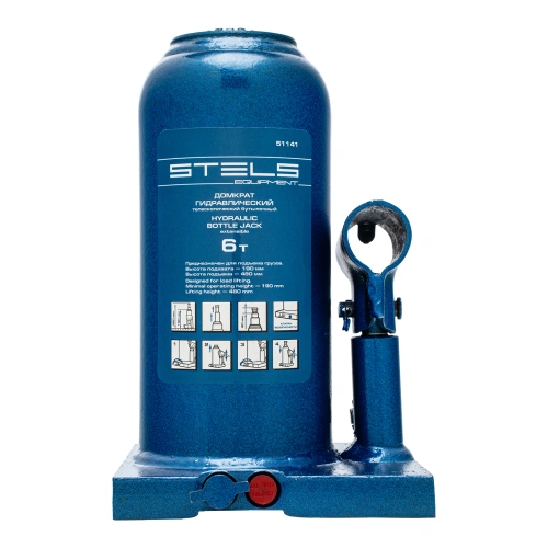 Домкрат гидравлический бутылочный телескопический, 6 т, h подъема 190-480 мм Stels купить в Москве с доставкой по всей России | ProtosMarket.ru