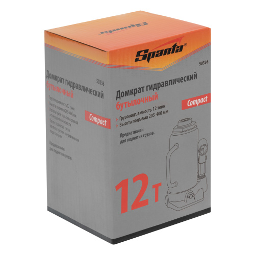 Домкрат гидравлический бутылочный 12 т, h подъема 205-400 мм Sparta Compact купить в Москве с доставкой по всей России | ProtosMarket.ru