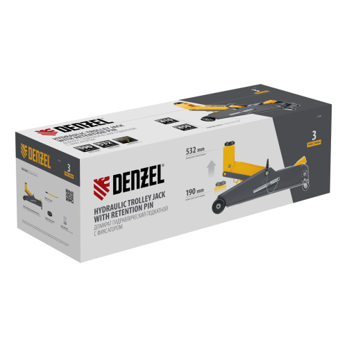 Домкрат гидравлический подкатной с фиксатором, 3 т, 190-532 мм, SUV/ Denzel по ценам производителя в Казани с доставкой по всей России