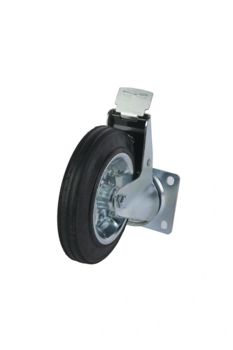 Колесо поворотное усиленное резина SRCB 80 200 мм с тормозом купить в Москве с доставкой по всей России | ProtosMarket.ru
