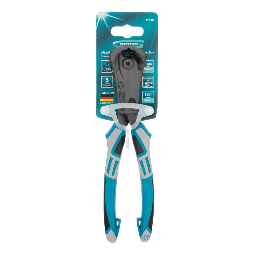 Клещи торцевые усиленные с рычажным механизмом, трехкомпонентные рукоятки, 200 мм Gross купить в Москве с доставкой по всей России | ProtosMarket.ru