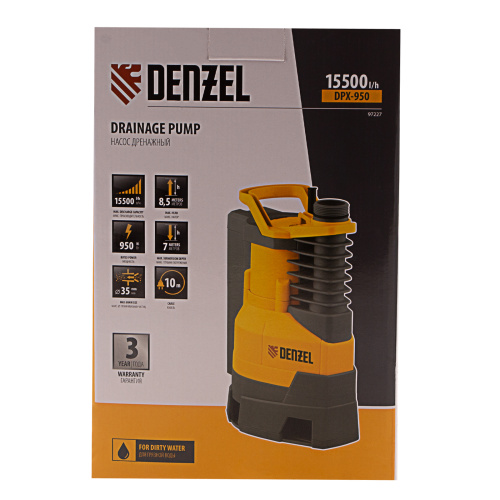 Дренажный насос DPХ950, Х-Pro, 950 Вт, подъем 8.5 м, 15500 л/ч Denzel купить в Москве с доставкой по всей России | ProtosMarket.ru