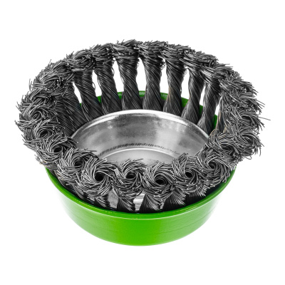 Щетка для УШМ, 100 мм, М14, "чашка", крученая металлическая проволока Сибртех по ценам производителя в Казани с доставкой по всей России