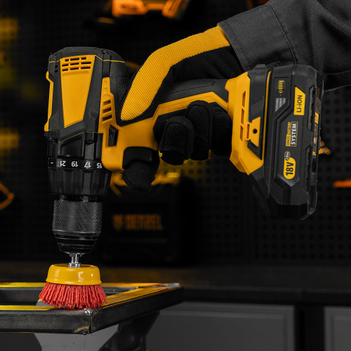 Щетка для дрели, 65 мм, Чашка, со шпилькой, нейлоновая щетина Denzel по ценам производителя в Казани с доставкой по всей России