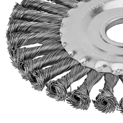 Щетка для УШМ 125 мм, посадка 22.2 мм, плоская, крученая металлическая проволока Сибртех по ценам производителя в Казани с доставкой по всей России