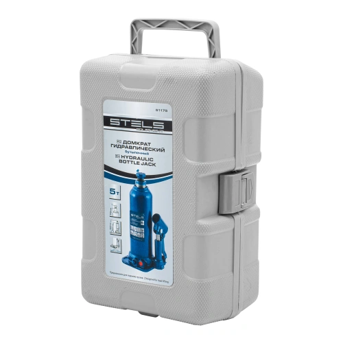 Домкрат гидравлический бутылочный, 5 т, h подъема 207-404 мм, в пластиковом кейсе Stels по ценам производителя в Казани с доставкой по всей России
