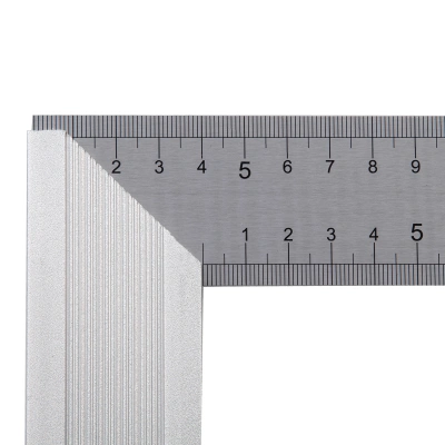 Угольник стальной 400 мм, нержавеющая сталь, градуировка, алюминиевое основание Denzel по ценам производителя в Казани с доставкой по всей России