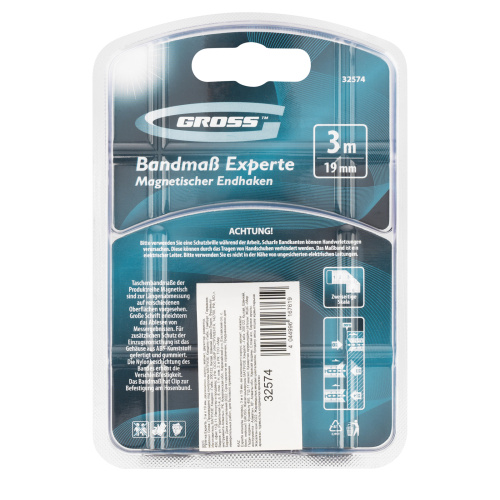 Рулетка Experte,3 м x 19 мм,двухкомпонентный корпус,магнит,двухсторонняя разметка,нейлон Gross купить в Москве с доставкой по всей России | ProtosMarket.ru