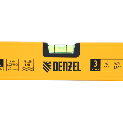 Уровень алюминиевый, магнит, фрезерованный, 3 глазка (1 зеркал.) 0,5 мм/м, 800 мм Denzel по ценам производителя в Казани с доставкой по всей России