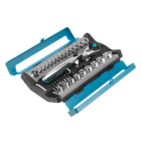 Набор торцевых головок, трещотка 120 зубьев, 1/2", 1/4", CrV, 41 предмет Gross купить в Москве с доставкой по всей России | ProtosMarket.ru