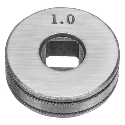 Подающий ролик, U профиль зубчатый под флюсовую проволоку 0,8-1мм посадка квадрат, 2 шт Denzel по ценам производителя в Казани с доставкой по всей России