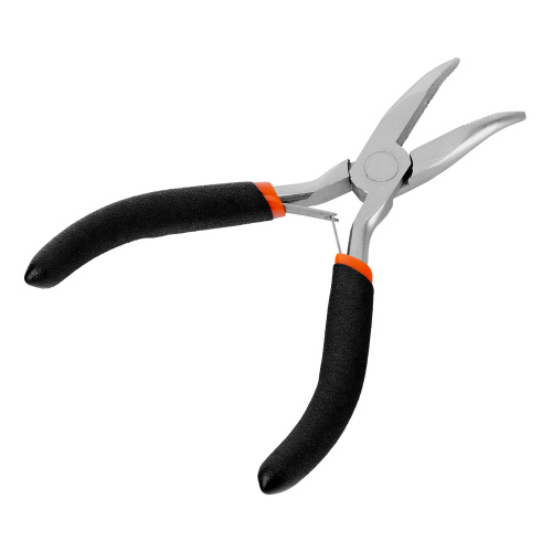 Длинногубцы изогнутые Mini, 130 мм, никелированные, авторазжим Sparta купить в Москве с доставкой по всей России | ProtosMarket.ru
