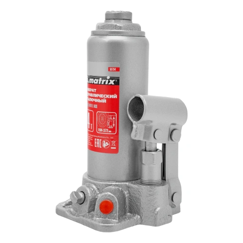Домкрат гидравлический бутылочный, 4 т, высота подъема 194-372 мм, в пластиковый кейсе Matrix купить в Москве с доставкой по всей России | ProtosMarket.ru