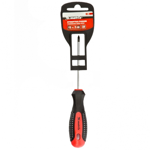 Отвертка Fusion, PZ0 x 75 мм, CrV, трехкомпонентная рукоятка "Anti slip" Matrix купить в Москве с доставкой по всей России | ProtosMarket.ru