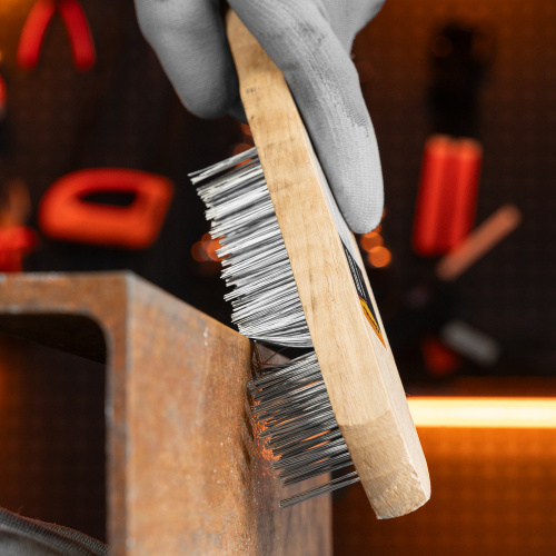 Щетка пятирядная металлическая с деревянной ручкой Sparta купить в Москве с доставкой по всей России | ProtosMarket.ru