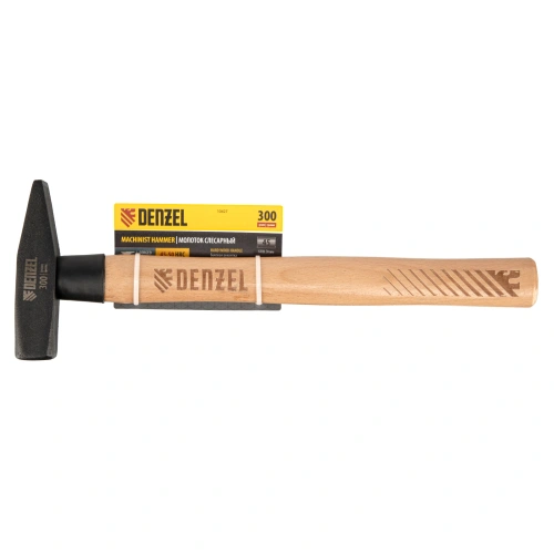 Молоток слесарный, 300 г, кованый квадратный боек, буковая рукоятка Denzel по ценам производителя в Казани с доставкой по всей России