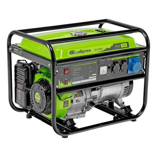 Генератор бензиновый БС-8000, 6,6 кВт, 230В, четырехтактный, 25 л, ручной стартер Сибртех купить в Москве с доставкой по всей России | ProtosMarket.ru