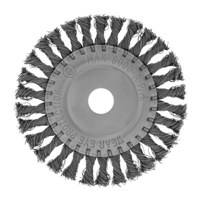 Щетка для УШМ 150 мм, посадка 22.2 мм, плоская, крученая металлическая проволока Сибртех по ценам производителя в Казани с доставкой по всей России