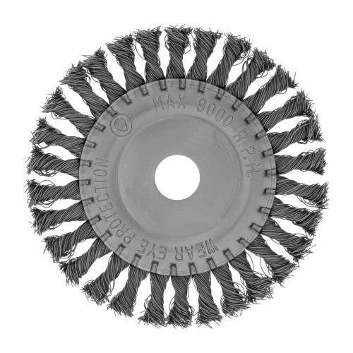 Щетка для УШМ 150 мм, посадка 22.2 мм, плоская, крученая металлическая проволока Сибртех по ценам производителя в Казани с доставкой по всей России