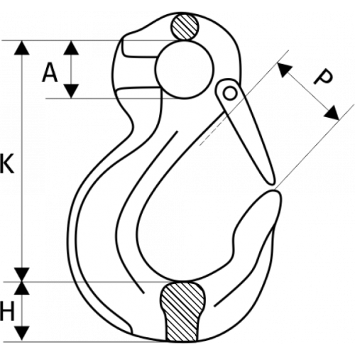 Крюк с проушиной и защелкой 15 т, размер 22 - 8 купить в Москве с доставкой по всей России | ProtosMarket.ru