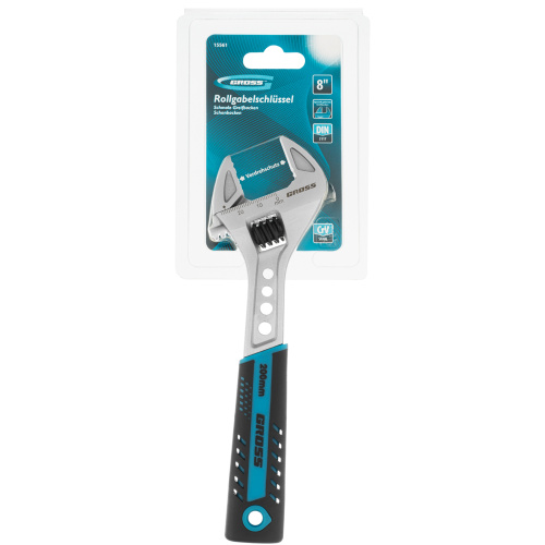 Ключ разводной, 200 мм, CrV, двухкомпонентная ручка Gross купить в Москве с доставкой по всей России | ProtosMarket.ru