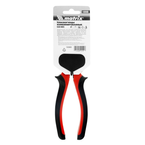 Плоскогубцы комбинированные Black Nickel, 180 мм, двухкомпонентные рукоятки Matrix купить в Москве с доставкой по всей России | ProtosMarket.ru