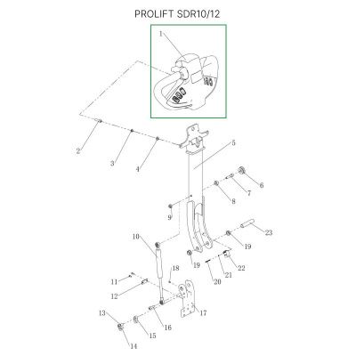 Верхняя часть ручки в сборе для штабелеров SDR 1016/1030/1035/1225/1230/1235/1635 купить в Москве с доставкой по всей России | ProtosMarket.ru