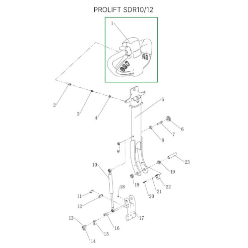 Верхняя часть ручки в сборе для штабелеров SDR 1016/1030/1035/1225/1230/1235/1635 по ценам производителя в Казани с доставкой по всей России